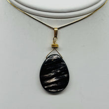 Load image into Gallery viewer, Hypersthene Briolette 14K Gold Filled Goddess Wire Wrap Pendant | 1 3/4&quot; Long |
