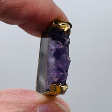 Load image into Gallery viewer, Amethyst Crystal Slice Gold Framed | 1 1/4&quot; Long | Purple Clear | 1 Pendant |
