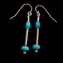 Load image into Gallery viewer, Unique Natural Turquoise &amp; Silver Earrings 6378

