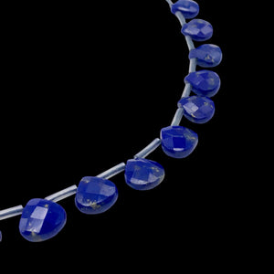 Faceted Lapis 10x10mm Briolette Bead 8 inch Strand (16 Beads) 107259HS