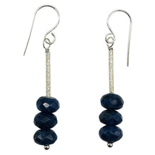 Load image into Gallery viewer, Designer Blue Sodalite Sterling Silver Dangle Earrings 1 3/4 Inch Drop
