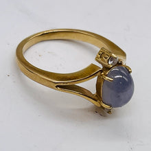 Load image into Gallery viewer, Star Sapphire Oval Cut and Diamonds 14K Gold Ring | Size 3.5 | Blue | 1 Ring |
