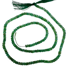 Load image into Gallery viewer, Brazilian Emerald Faceted Rondelle Beads 32 Ct Green 230 Bead Strand
