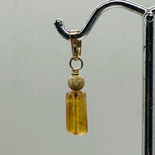 Load image into Gallery viewer, Topaz Precious Faceted Crystal Drop 14K Gold Filled Pendant | 1&quot; Long | Orange |
