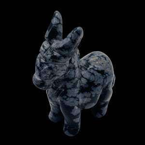 Hand-Carved Standing Donkey Burro | 1 Figurine | | 42x21x19mm | Black White