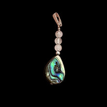 Load image into Gallery viewer, Tahitian Mother of Pearl, Rose Quartz Sterling Silver Pendant | 1 1/2&quot; Long |
