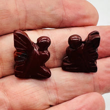 Load image into Gallery viewer, 2 Brecciated Jasper Pixie Fairy Animal Beads | 21x16x7mm | Red
