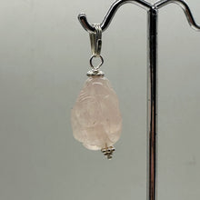 Load image into Gallery viewer, Buddha Hand Carved Rose Quartz Sterling Silver Pendant | 1 1/4&quot; Long |
