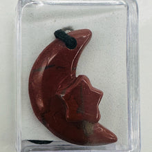 Load image into Gallery viewer, Red Brecciated Jasper Star and Moon Pendant Necklace Celestial Jewelry
