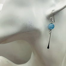 Load image into Gallery viewer, Aquamarine Sterling Silver Dangle Earrings | 2" Long | Blue | 1 Pair |
