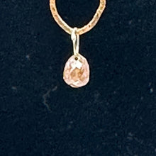 Load image into Gallery viewer, Champagne Diamond Faceted .52ct Briolette Pendant| 5x3.3mm|Pink tint| 1 Pendant
