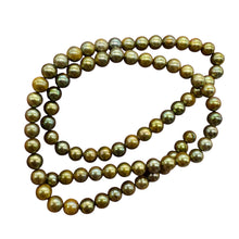 Load image into Gallery viewer, Fresh Water Pearls 16&quot; Strand Round Pearls | 5mm | Golden Green | 1 Strand |
