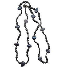 Load image into Gallery viewer, Hematite and Peacock Freshwater Pearl Sterling Silver 22 inches Necklace 200020
