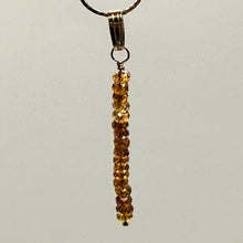 Load image into Gallery viewer, Sapphire Faceted Rondelle 14K Gold Filled Pendant | Pink, Orange | 1 1/2&quot; Long |
