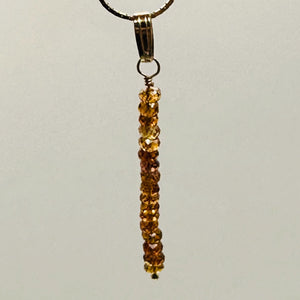 Sapphire Faceted Rondelle 14K Gold Filled Pendant | Pink, Orange | 1 1/2" Long |