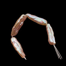 Load image into Gallery viewer, 4 Beads of Rare Natural Peach Stick FW Pearls 4814

