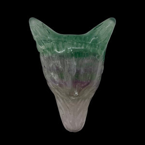 Fluorite Carving Wolf Head Pendant Bead | 40x30x10mm | Green | 1 Bead |