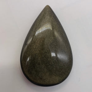 Gold Sheen Obsidian Not Drilled Teardrop Worry Stone | 45x30x12mm | Golden | 1 |