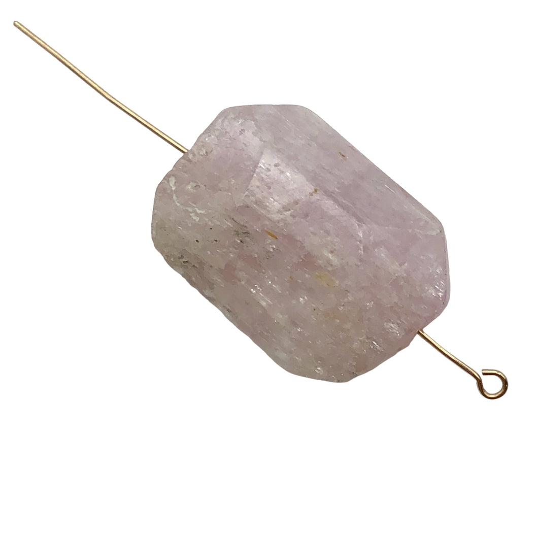 Chatoyant Pink Lilac Kunzite Faceted Nugget Bead| 1 Bead| 28x22x10 to 22x20x10mm