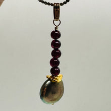 Load image into Gallery viewer, Natural Garnet and Pearl 14KGF Pendant | 1 1/2 Inch Long |
