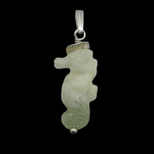 Load image into Gallery viewer, Serpentine Seahorse Sterling Silver Pendant | Green | 1 1/4&quot; Long | 1 Pendant |
