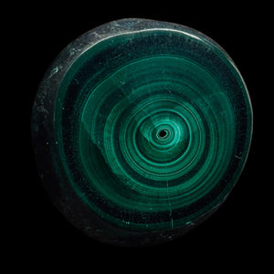 Malachite 31g Polished Round Stalactite Slice | 41x41x7mm | Green | 1 Specimen |