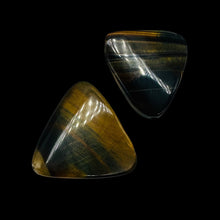 Load image into Gallery viewer, Tiger Eye Triangle Bead Parcel | 30x7mm | Bronze, Blue, Black | 2 Beads |
