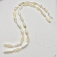 Load image into Gallery viewer, Pristine White Dendritic 28x10x10mm Opal Triangle cut Bead Strand
