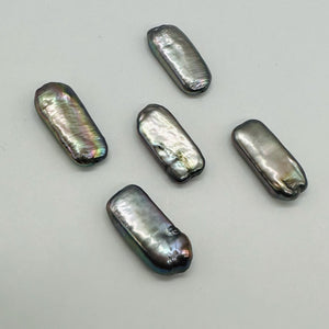 5 Glamour Platinum FW Rectangle Coin Pearls 9935