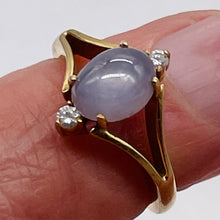 Load image into Gallery viewer, Star Sapphire Oval Cut and Diamonds 14K Gold Ring | Size 3.5 | Blue | 1 Ring |
