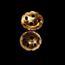 Load image into Gallery viewer, 22K Vermeil Precious Lacy Bead Caps for Jewelry Making | 3x9mm | 2 Bead Caps |

