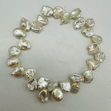 Load image into Gallery viewer, Natural Keshi Freshwater Pearl Half Strand Creamy White 26 Rose Petal Pearls
