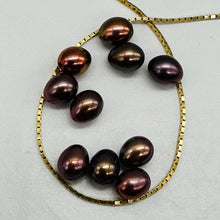 Load image into Gallery viewer, Natural Red Gold Freshwater Pearl Parcel 10 Oval Pearls 6x5mm Jewelry Making
