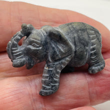Load image into Gallery viewer, Hand-Carved Elephant Statue | 1 Figurine | | 1 1/4&quot; Tall | Grey
