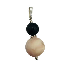 Load image into Gallery viewer, Black Stone Africa Pink Peruvian Opal Sterling Silver Pendant Handmade USA
