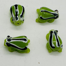 Load image into Gallery viewer, Frog Lampwork Glass Jumping Froggie Beads | 17x12x9mm | Green | 4 Beads |
