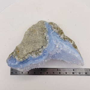 Chalcedony 193g Natural Display Specimen| 3 3/4x3 3/4x 1" | Blue White Gray |