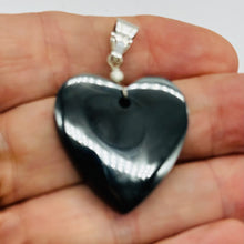 Load image into Gallery viewer, Botryoidal Goethite AAA Heart Celestial Pendant | 31x31x6mm | Black | 1 Pendant|
