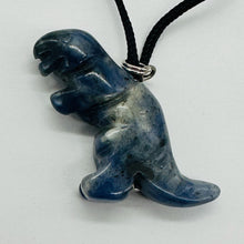 Load image into Gallery viewer, Sodalite Tyrannosaurus Rex Dinosaur Pendant Necklace | 3/4&#39; Long | Blue, White |
