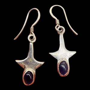 Royal Natural Amethyst Sterling Silver Drop Earrings | 1 1/4" Long |