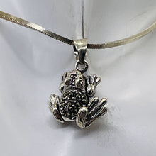 Load image into Gallery viewer, Frog Marcasite Sterling Silver Pendant | 1&quot; Long | Silver | 1 Pendant |
