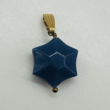 Load image into Gallery viewer, Hand Carved Dumortierite Star Pendant 14K Gold Filled Blue Gemstone 1in
