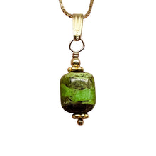 Load image into Gallery viewer, Gaspeite AAA 14K Gold Filled Pendant | 3/4&quot; Long | Green, Brown |
