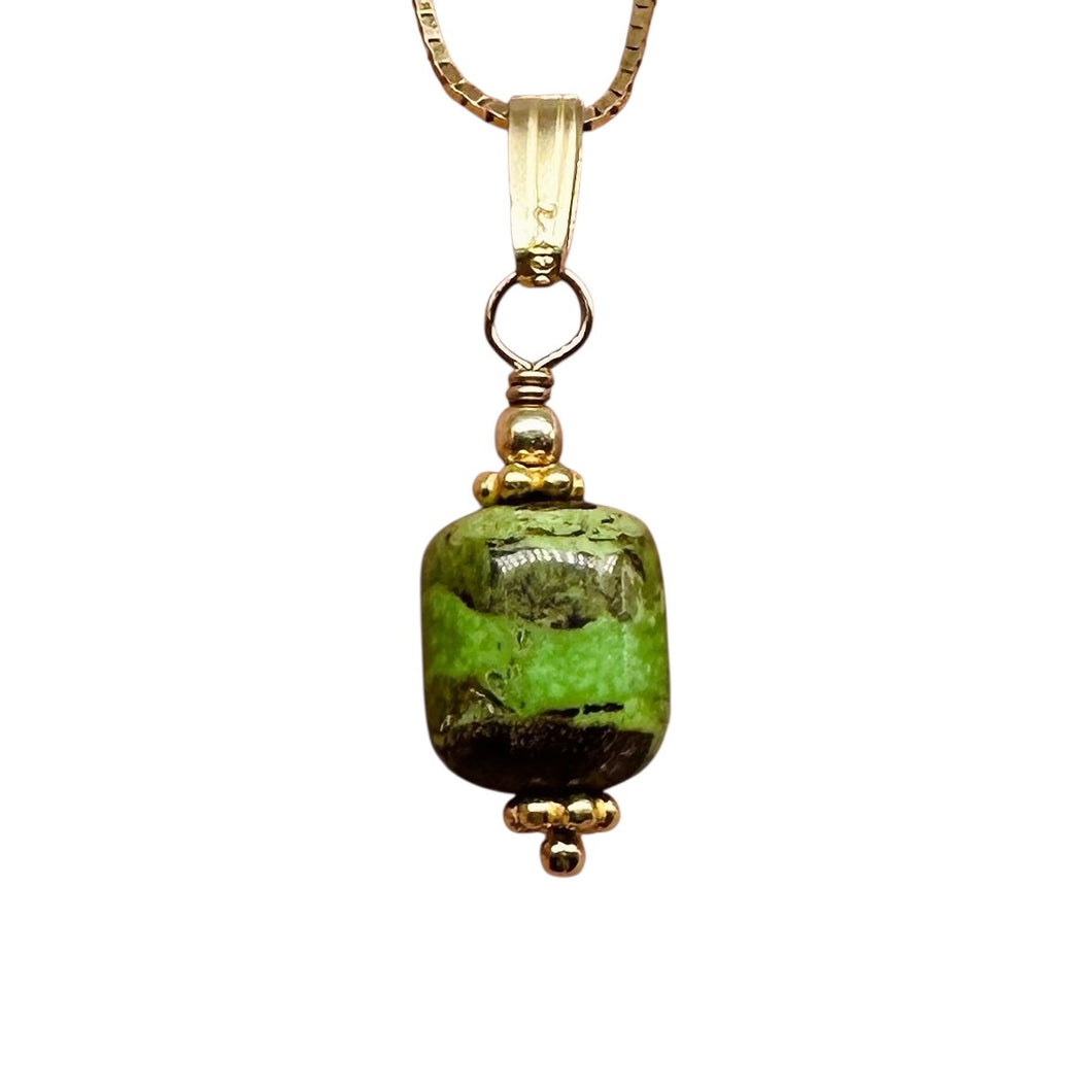 Gaspeite AAA 14K Gold Filled Pendant | 3/4