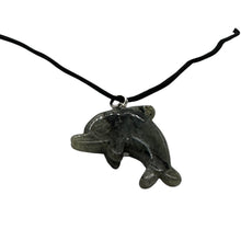 Load image into Gallery viewer, Labradorite Stone Dolphin Pendant Necklace| 3/4&quot; Long | Green, Rainbow |
