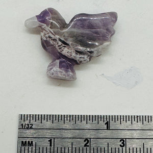 Lovely Hand Carved Amethyst Dove Figurine Worry Stone