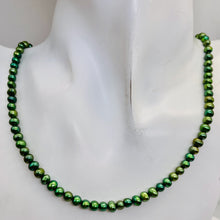 Load image into Gallery viewer, 4-5mm Forest Green Freshwater Pearl 16&quot; Strand 109959
