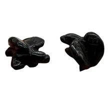 Load image into Gallery viewer, 2 Soaring Carved Onyx Eagle Animal Beads | 18x18x7mm | Silver black
