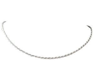 2mm Rope Solid Sterling Silver Italian Made Necklace | 36 Inch | 9.5 Grams |