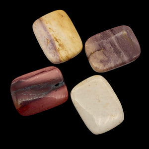 Australian Mookaite 4 Rounded 20x15x5mm Rectangle Beads